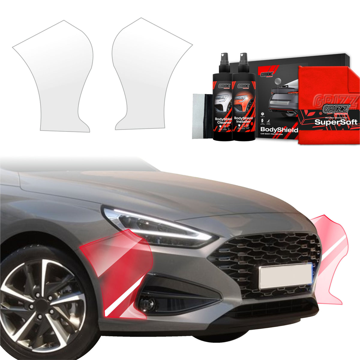 2in1 Schutzfolie Grizz Protector für Stoßstange - Hyundai i30 Hatchback (2020-2026)