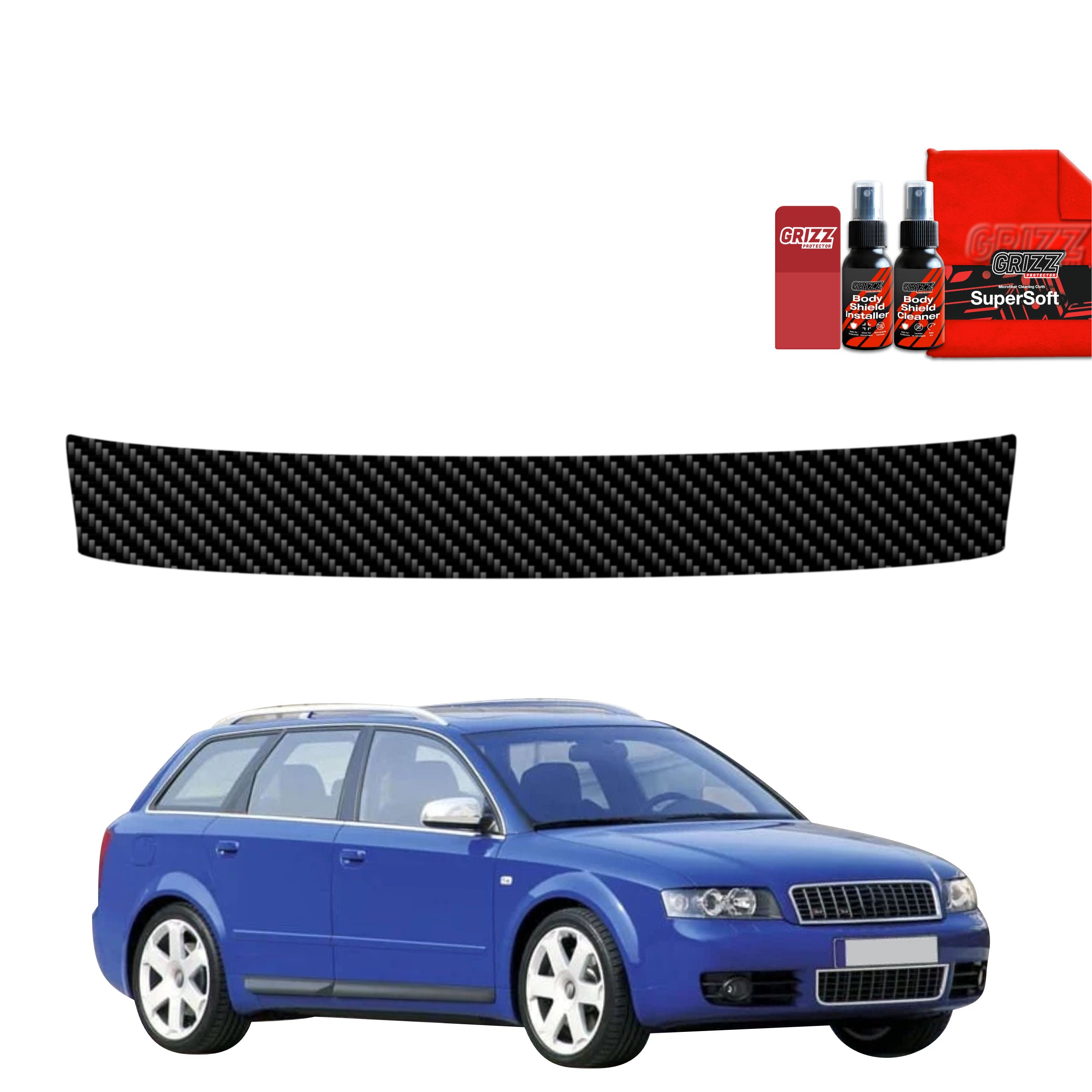 Kohlenstoff Schutzfolie Grizz Protector für Ladekante - Audi A4 B6 Avant (2000-2006)