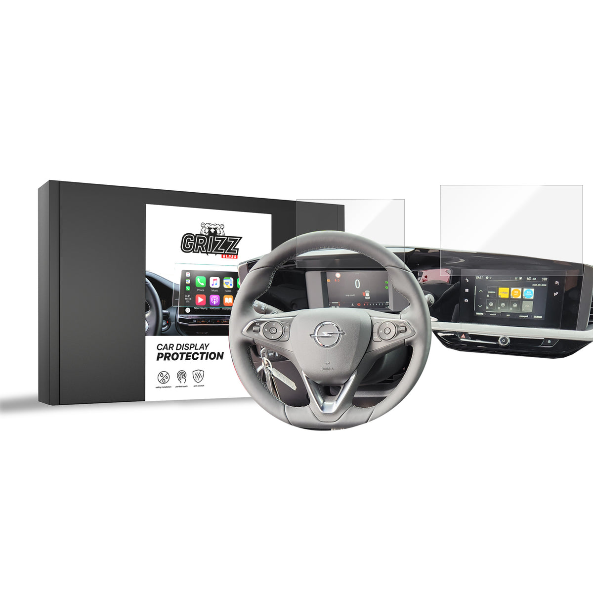 Keramische Autodisplayfolie 2in1 für Opel Mokka 2 7" (2021-2026), Grizz Protector