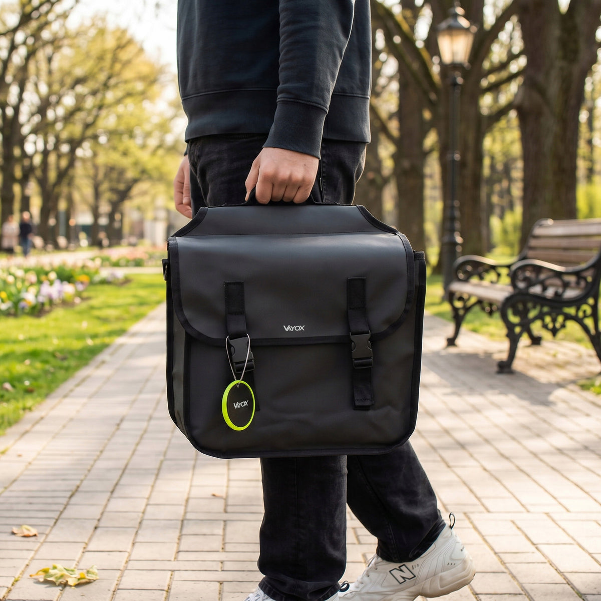 Doppelte Fahrradtasche für den Gepäckträger, Vayox VA0447 29L, Schwarz