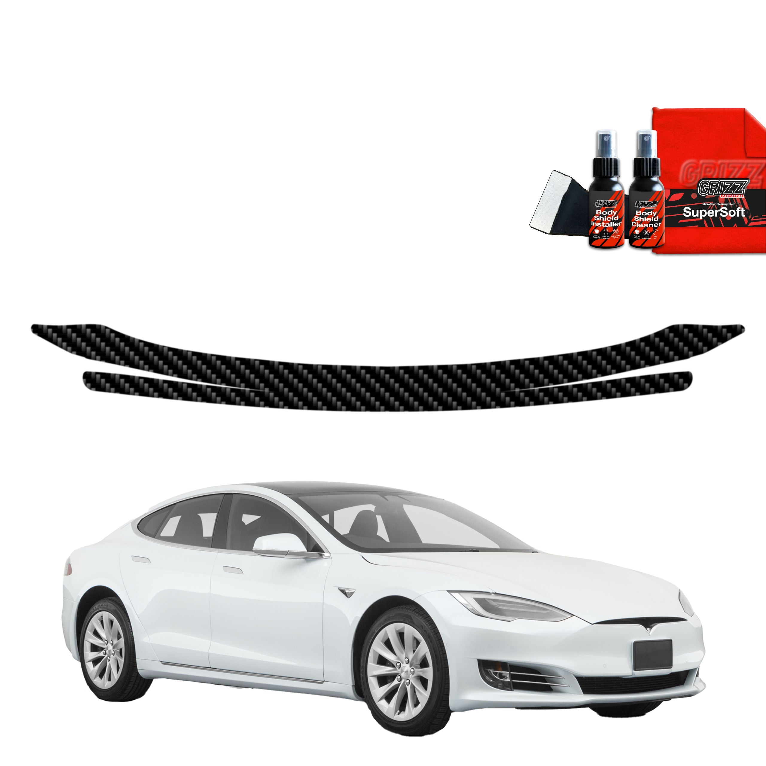 Kohlenstoff Schutzfolie Grizz Protector für Ladekante - Tesla Model S (2023-2026)