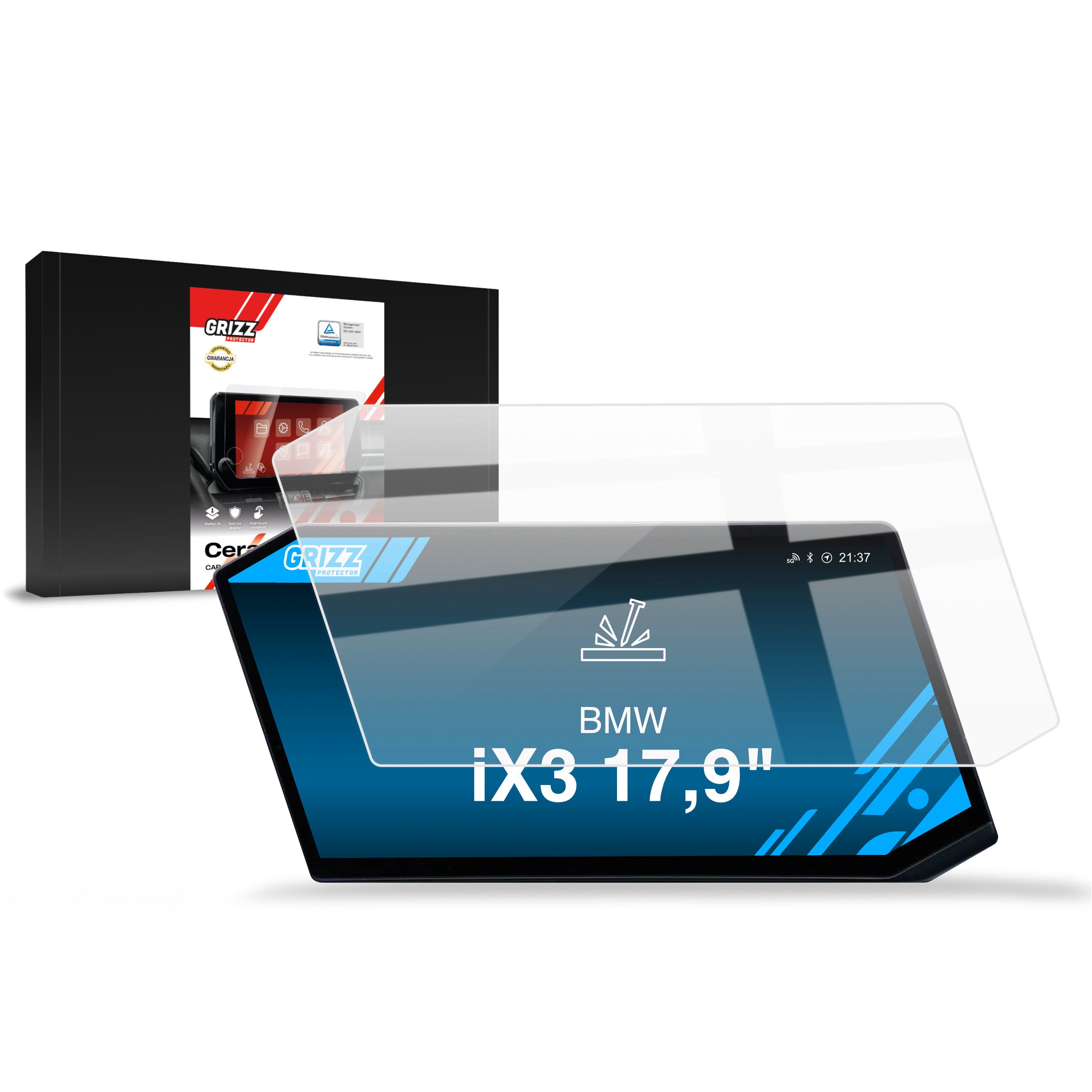 Keramische Autodisplayfolie für BMW iX3 17,9" (2026), Grizz Protector