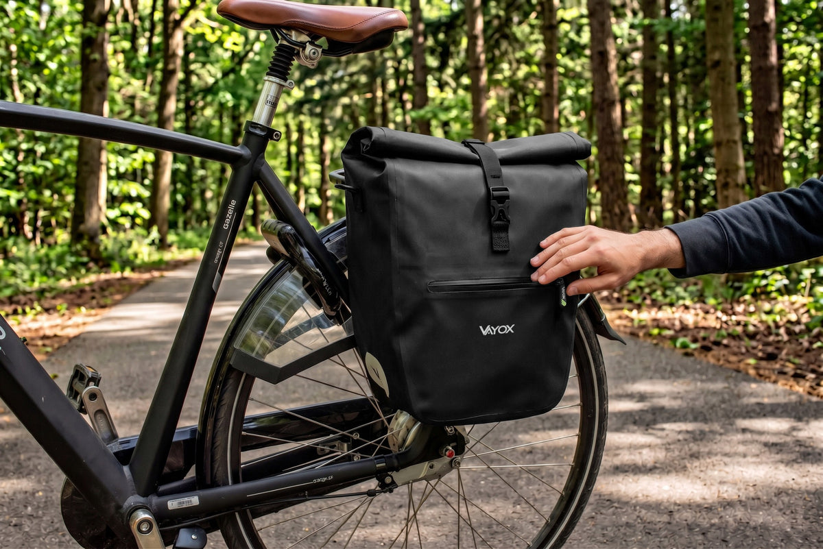 Fahrradtasche für den Gepäckträger, Vayox VA0445B 25L, Schwarz