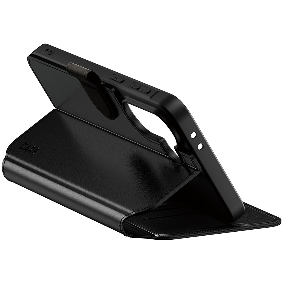 Handyhülle mit Klappe für Galaxy A37 5G, Care by PanzerGlass Wallet Case with Kickstand, Schwarz
