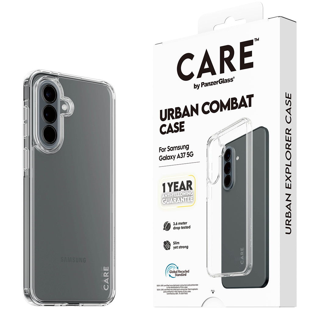 Handyhülle für Galaxy A37 5G, PanzerGlass CARE Flagship Urban Combat, Transparent