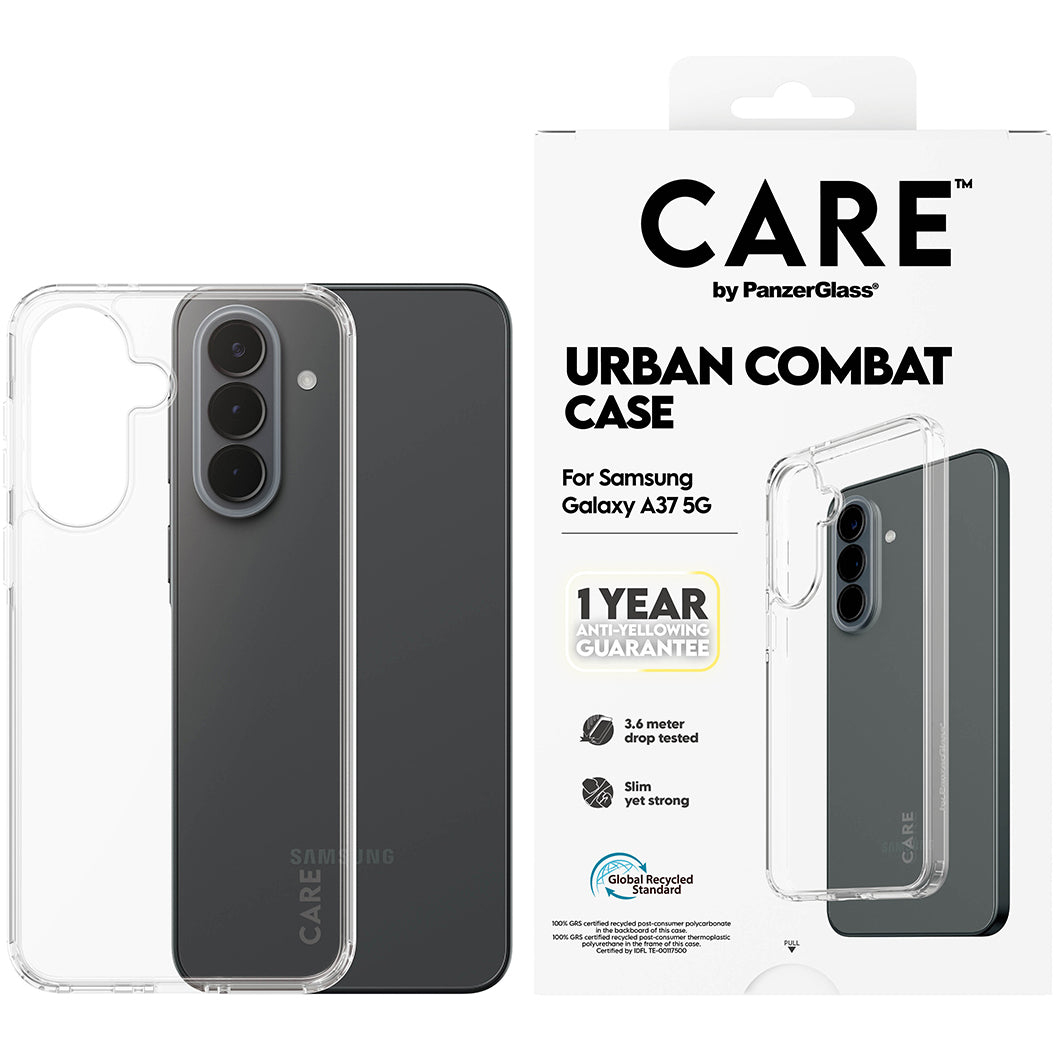 Handyhülle für Galaxy A37 5G, PanzerGlass CARE Flagship Urban Combat, Transparent