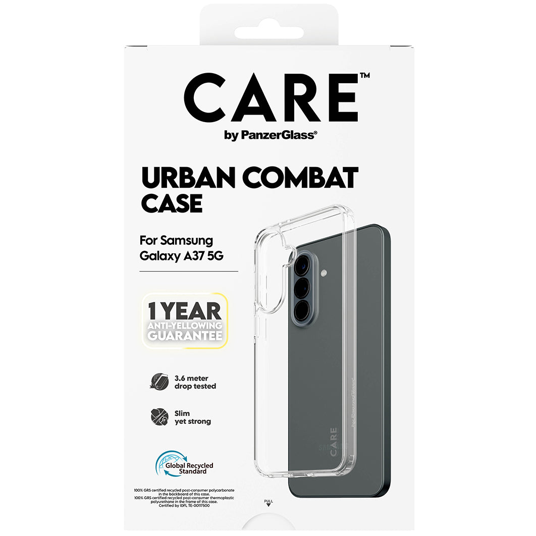 Handyhülle für Galaxy A37 5G, PanzerGlass CARE Flagship Urban Combat, Transparent