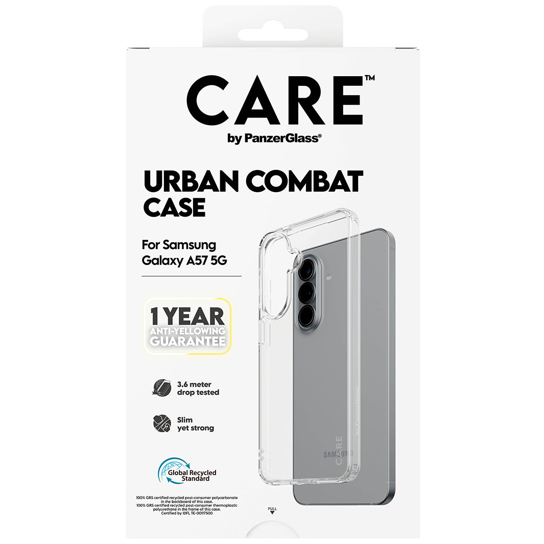 Handyhülle für Galaxy A57 5G, PanzerGlass CARE Flagship Urban Combat, Transparent