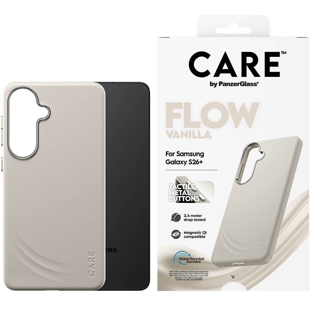 Handyhülle für Galaxy S26 Plus, CARE by PanzerGlass Flow mit MagSafe, Beige