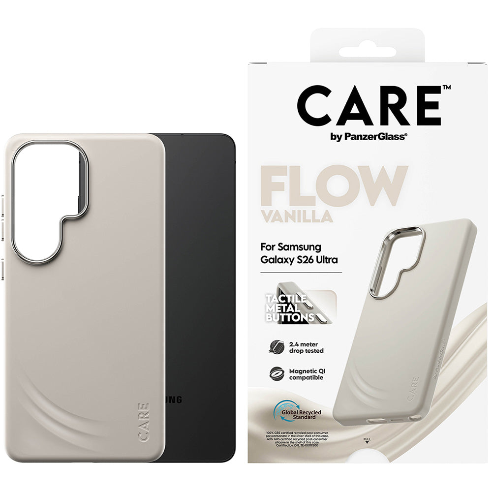 Handyhülle für Galaxy S26 Ultra, CARE by PanzerGlass Flow mit MagSafe, Beige