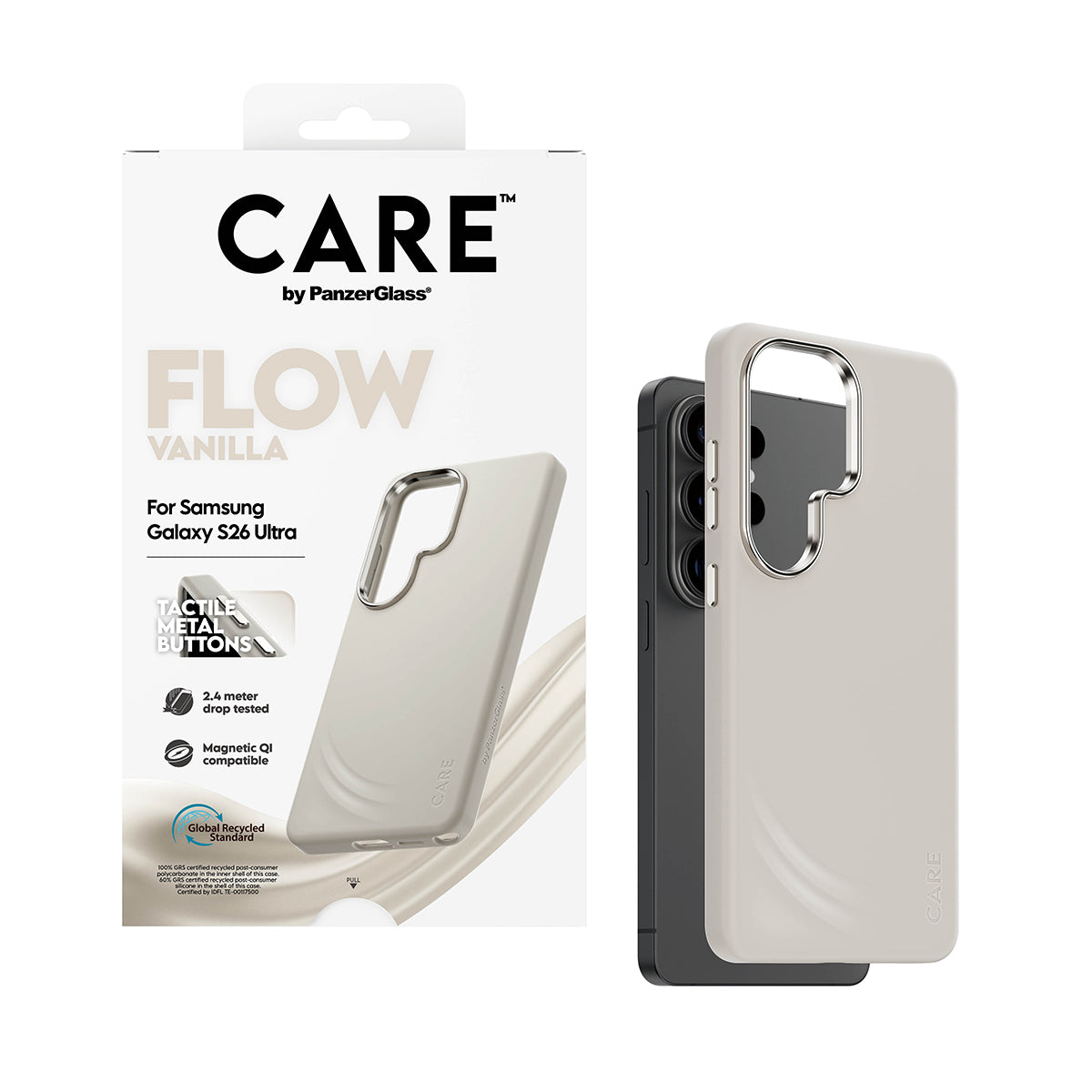 Handyhülle für Galaxy S26 Ultra, CARE by PanzerGlass Flow mit MagSafe, Beige