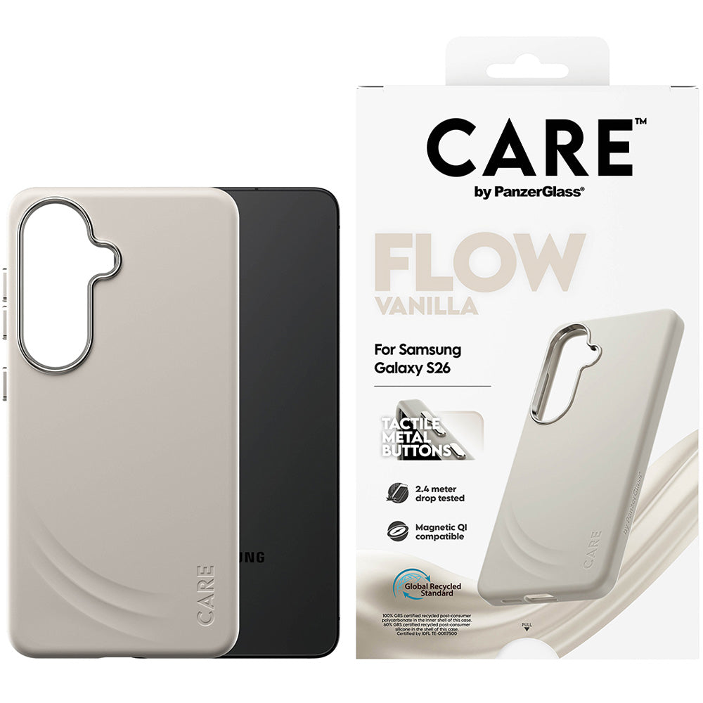 Handyhülle für Galaxy S26, CARE by PanzerGlass Flow mit MagSafe, Beige