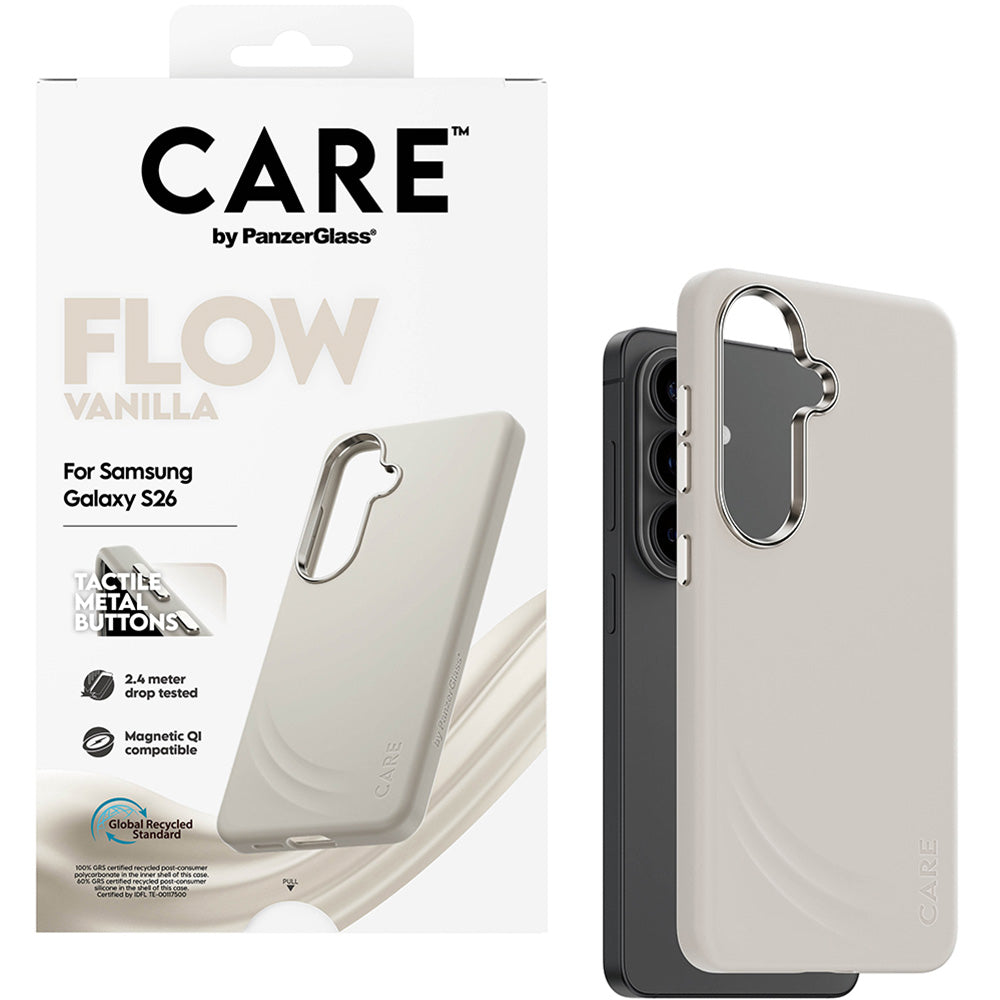 Handyhülle für Galaxy S26, CARE by PanzerGlass Flow mit MagSafe, Beige
