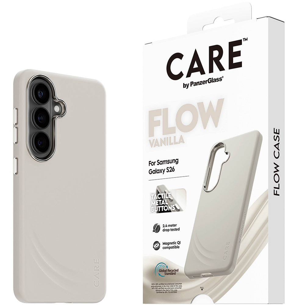 Handyhülle für Galaxy S26, CARE by PanzerGlass Flow mit MagSafe, Beige