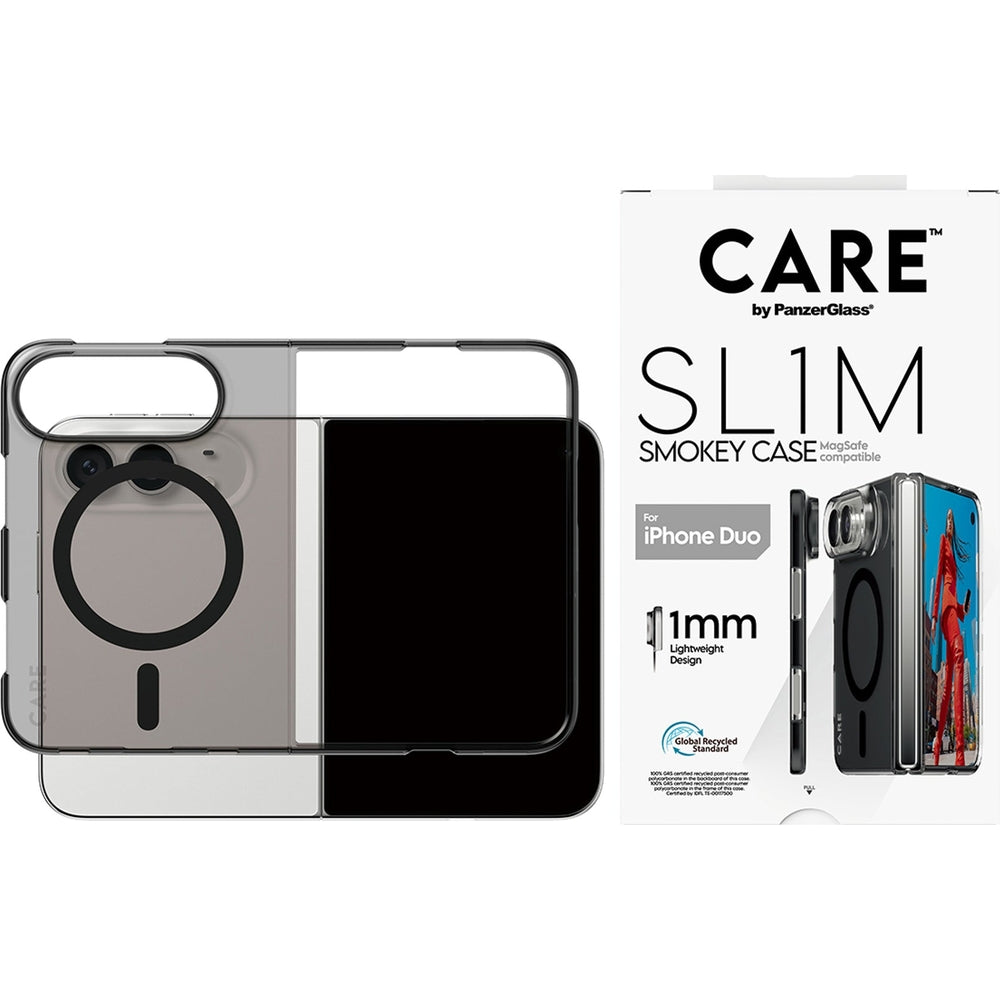 Handyhülle für iPhone Duo, CARE by PanzerGlass SL1M mit MagSafe, Schwarz (3/6)