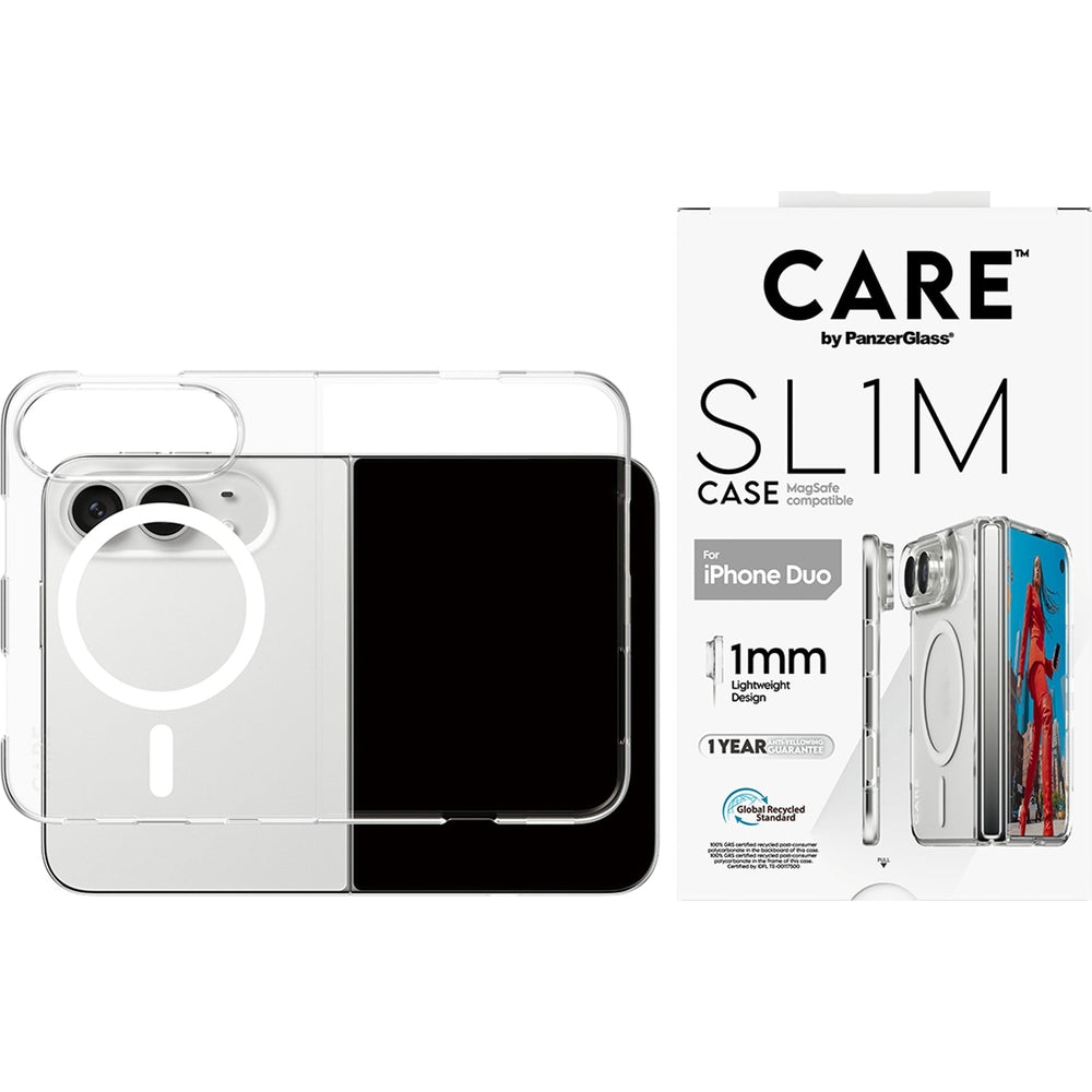 Handyhülle für iPhone Duo, CARE by PanzerGlass SL1M mit MagSafe, Transparent (3/6)