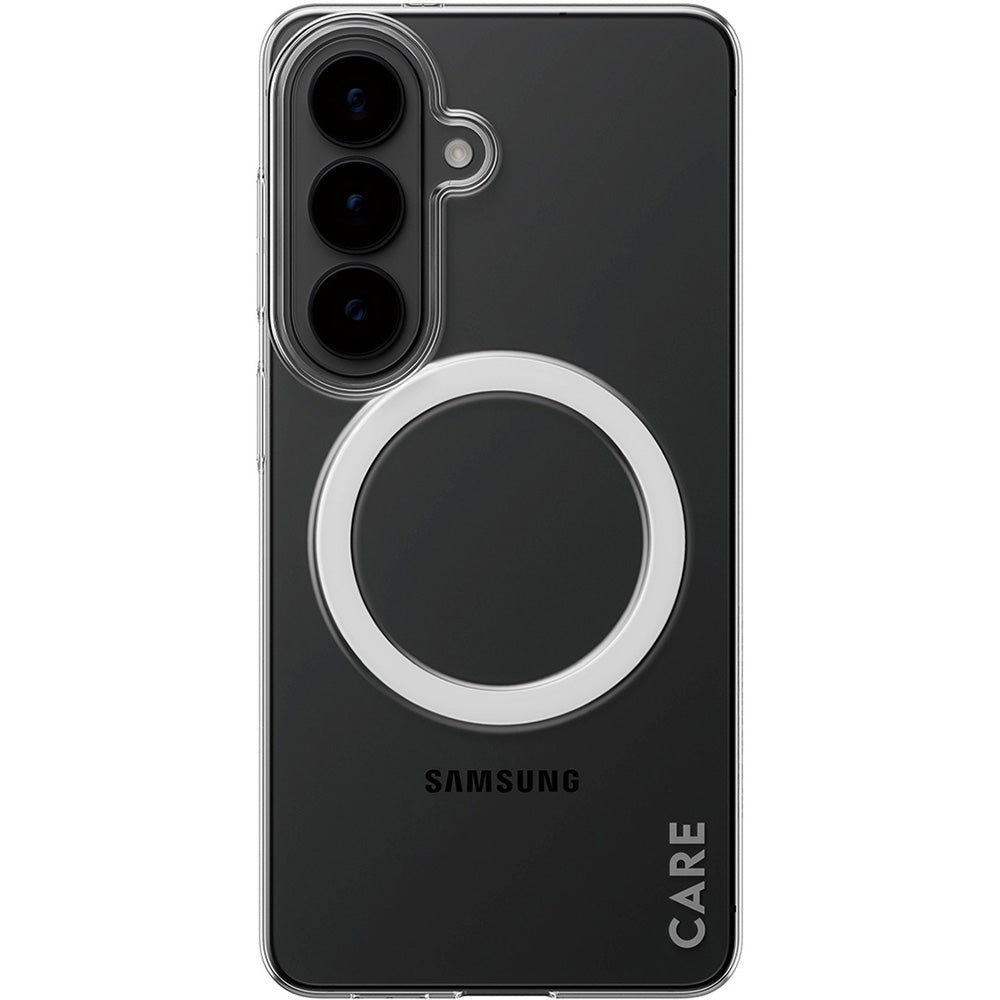 Handyhülle für Galaxy S26, CARE by PanzerGlass SL1M mit MagSafe, Transparent und Weiß