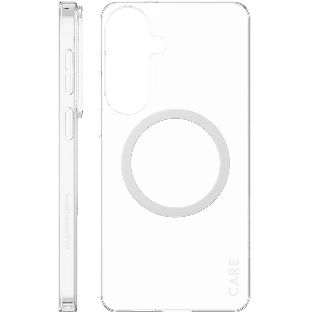 Handyhülle für Galaxy S26 Plus, CARE by PanzerGlass SL1M mit MagSafe, Transparent und Weiß