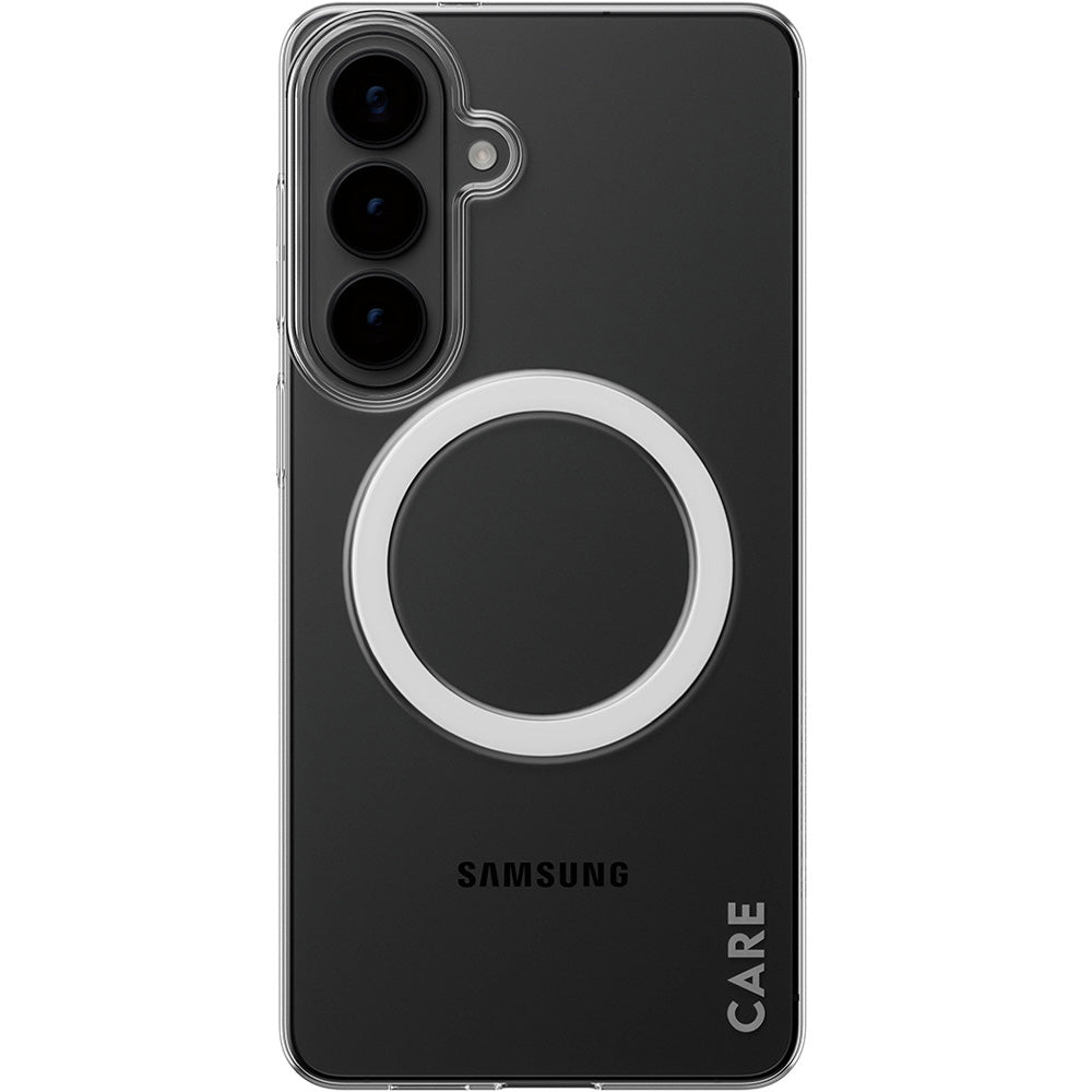 Handyhülle für Galaxy S26 Plus, CARE by PanzerGlass SL1M mit MagSafe, Transparent und Weiß