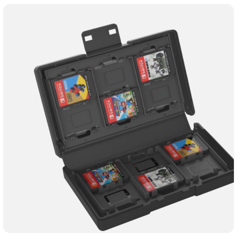 Etui für 24 Spielkarten für Nintendo Switch 2 / 1, YAXO Storage Set, Schwarz