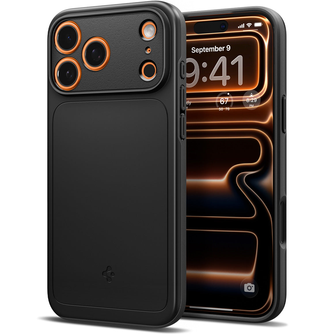Handyhülle für iPhone 17 Pro, Spigen Thin Fit Mag mit MagSafe, Schwarz