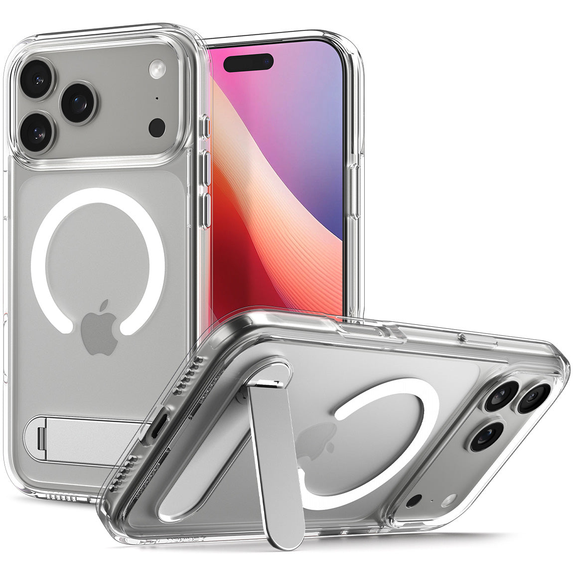 Handyhülle für iPhone 17 Pro, Spigen Ultra Hybrid S Mag mit MagSafe, Transparent-Weiß