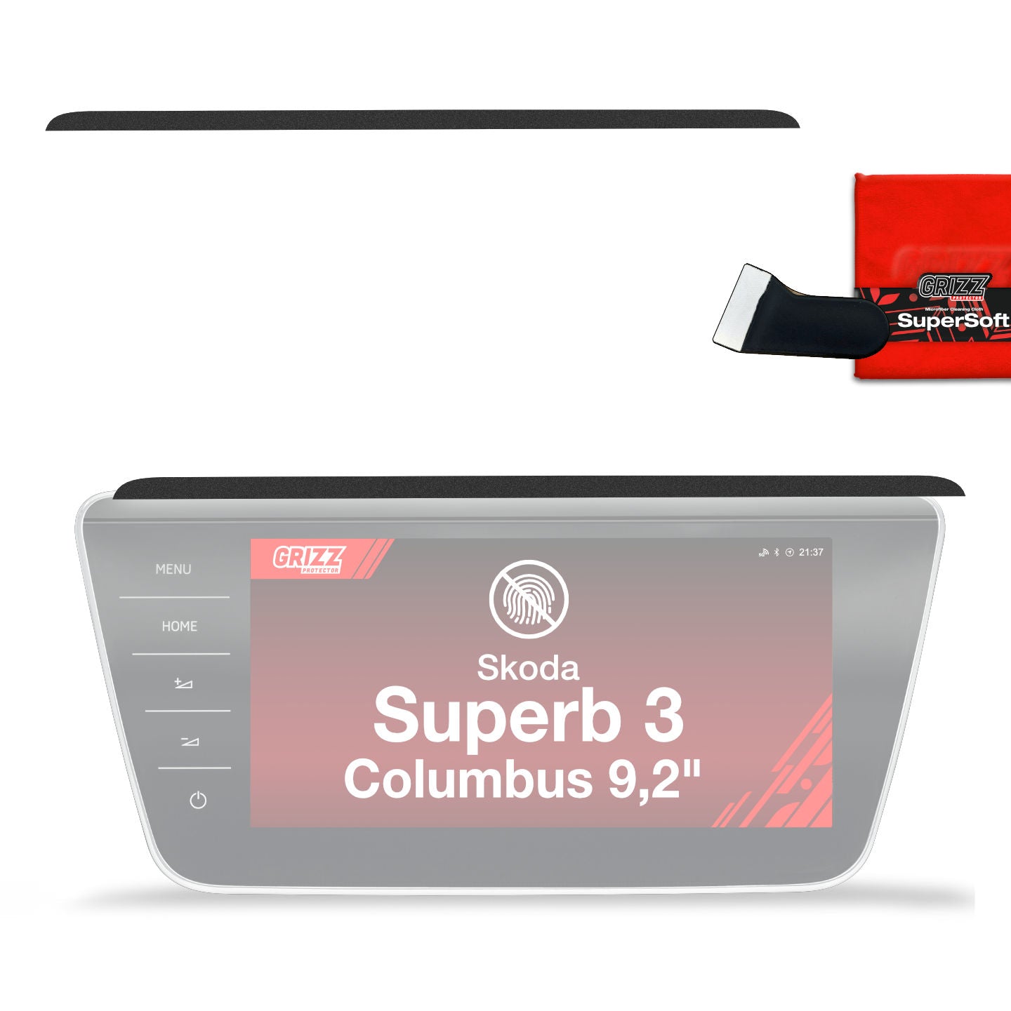 Schutzfolien Grizz Protector für Armaturenbrett - Skoda Superb 3 9,2" Columbus (2015-2024) Schwarz Matt Antifingerprint