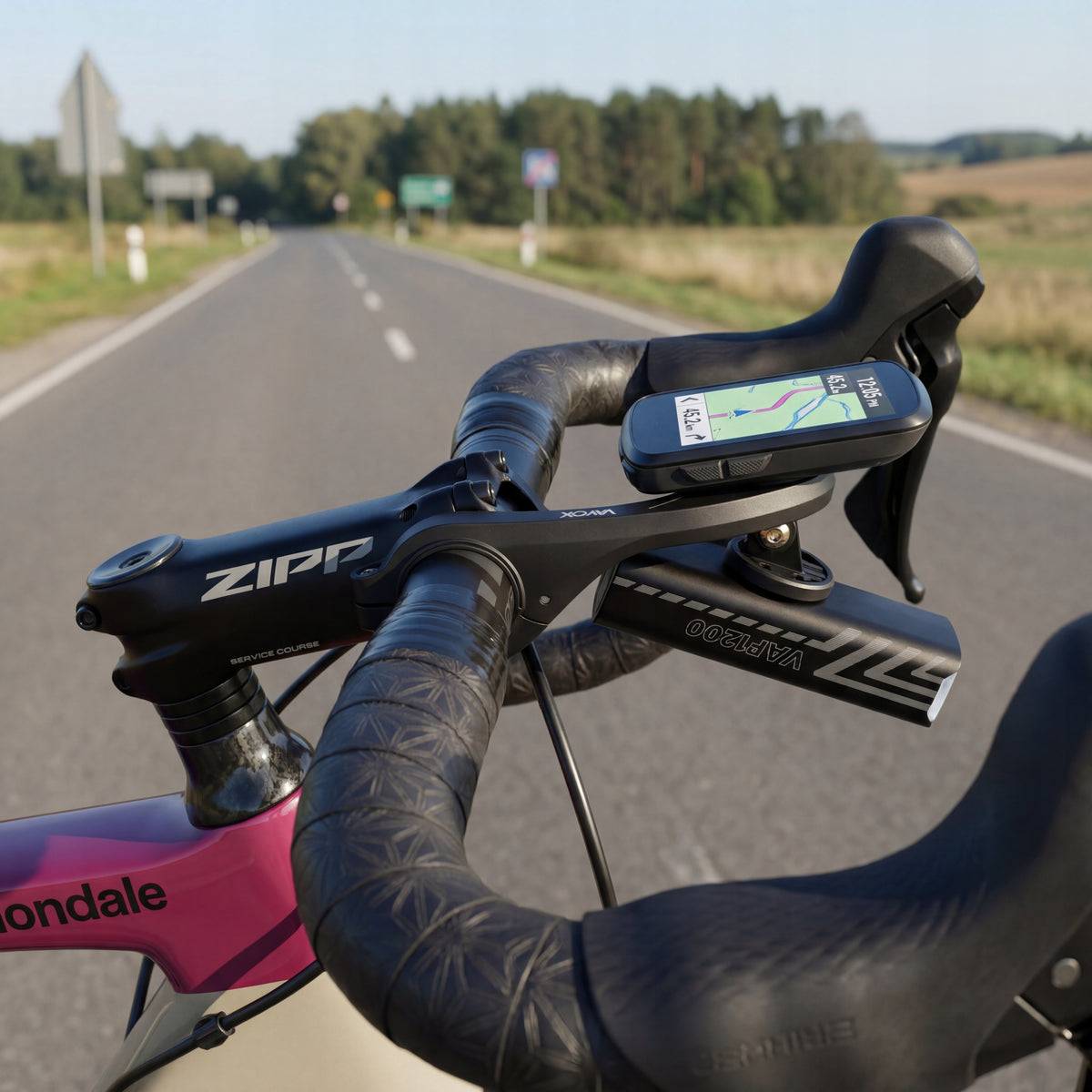 Fahrradhalterung für Lampe und Fahrradcomputer / Navigation, Vayox VABH2, Schwarz