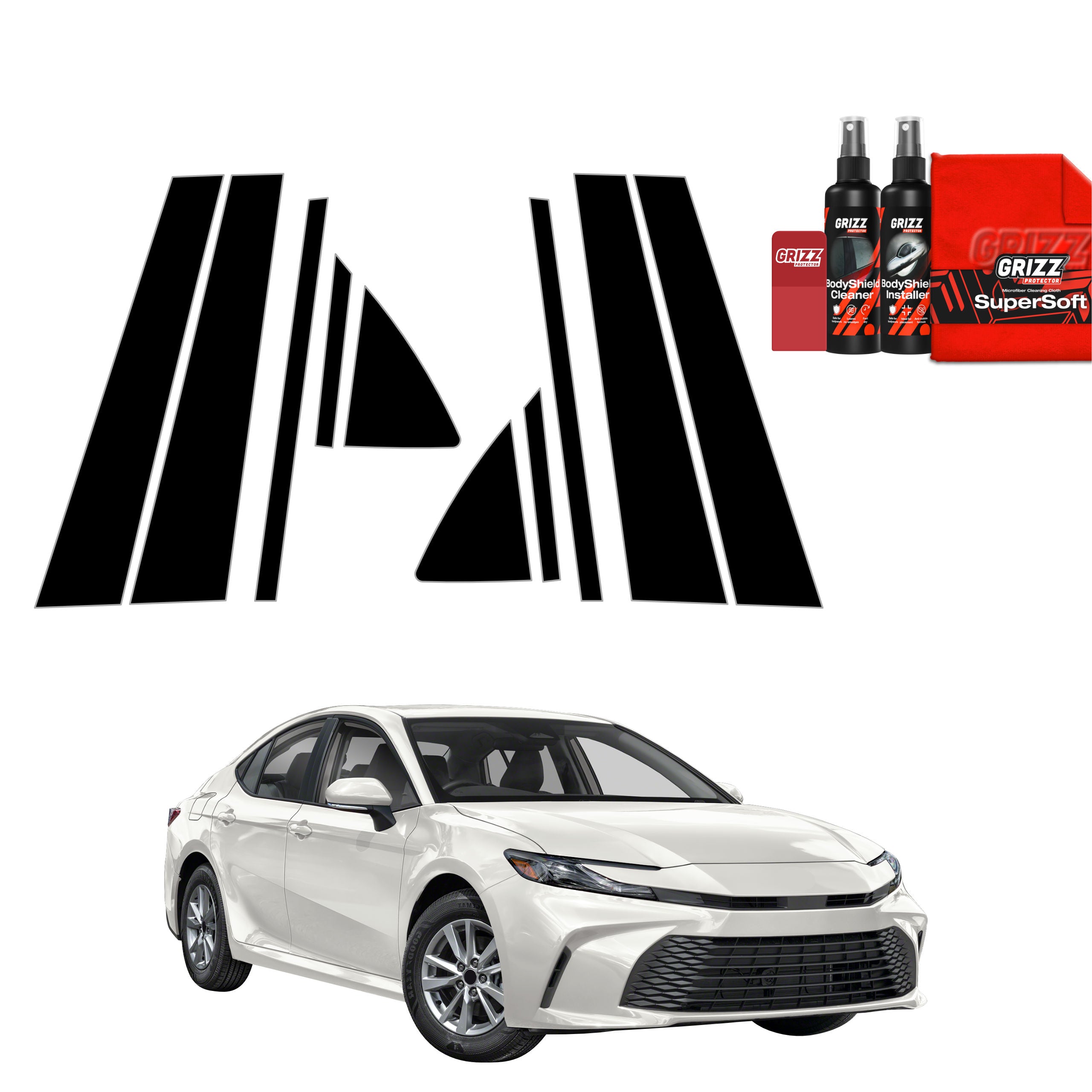 10in1 Schwarze Grizz Protector schutzfolie für A-B-C-Säule - Toyota Camry (2025-2026)