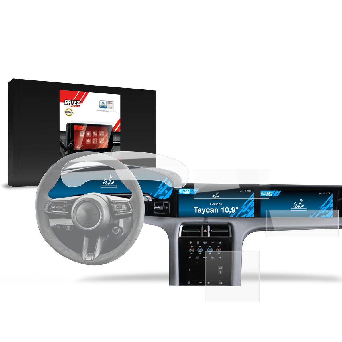 Keramische Autodisplayfolie 4in1 für Porsche Taycan (2019-2024), Grizz Protector