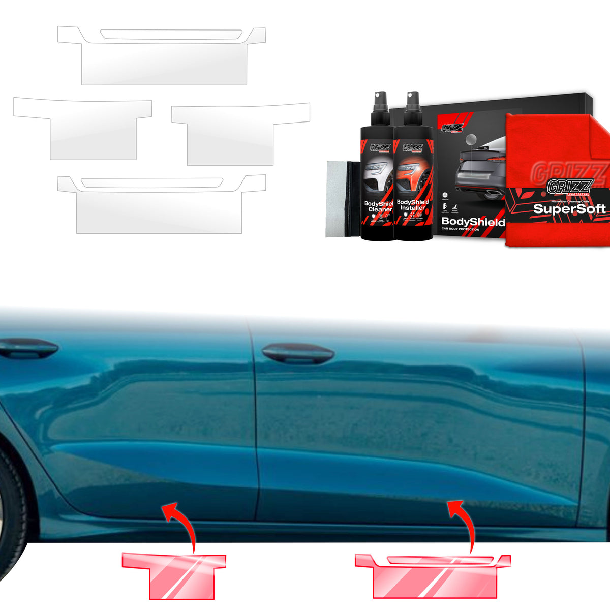 4in1 Schutzfolie Grizz Protector für Schweller - Audi A3 8Y Sportback (2020-2023)