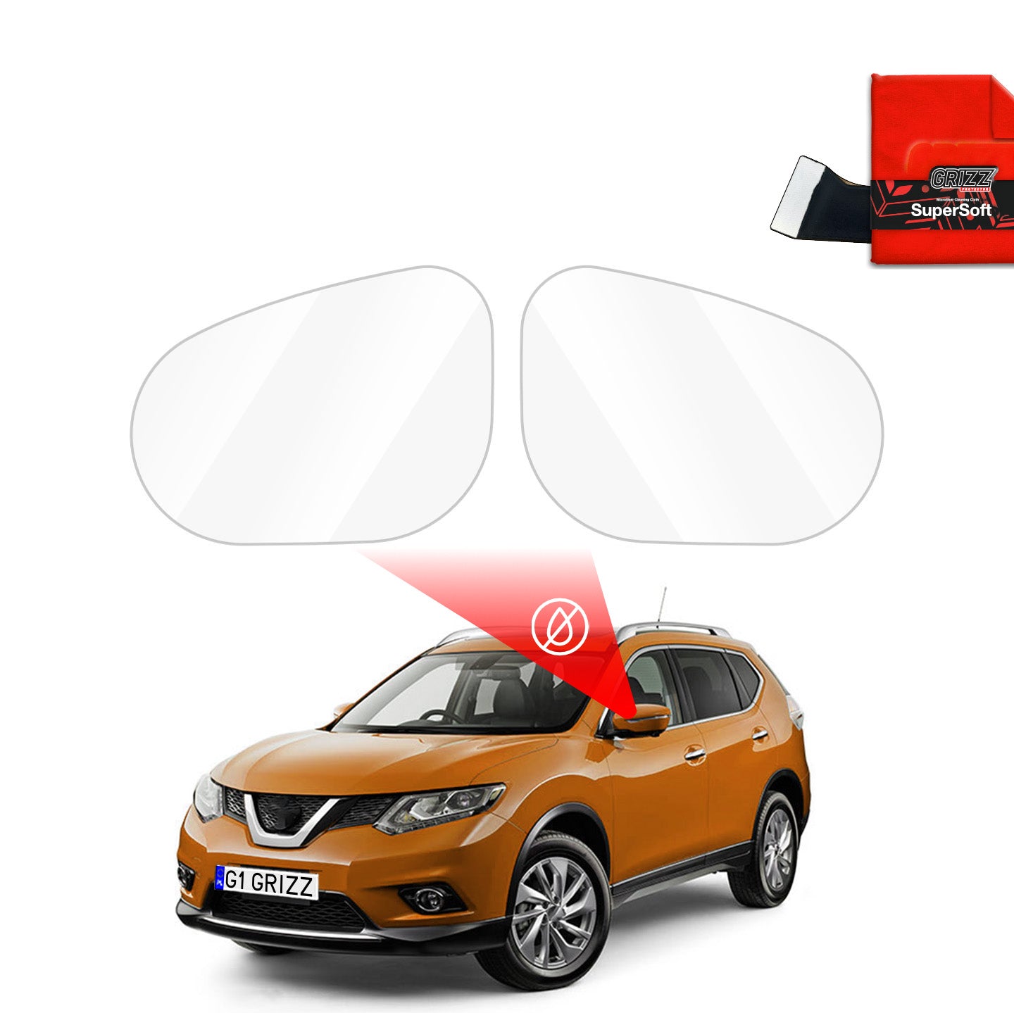 Regenschutzfolie Grizz Protector für Außenspiegel - Nissan X-Trail (2014-2019)
