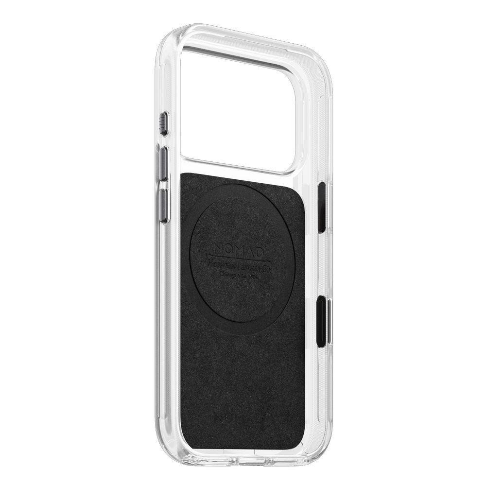 Handyhülle aus Naturleder für iPhone 18 Pro / 17 Pro, Nomad Modern Leather Case Horween Series mit MagSafe, Transparent und Schwarz (3/9)