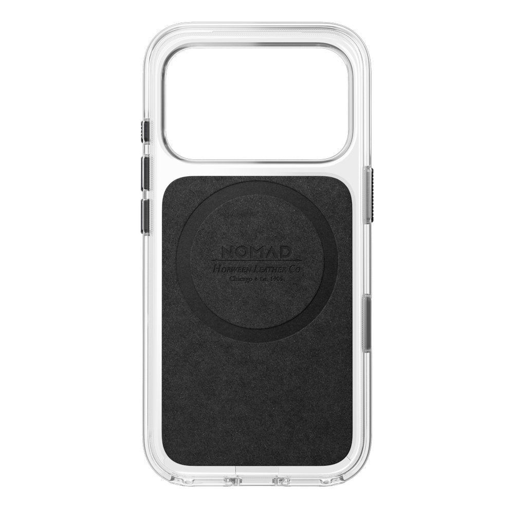 Handyhülle aus Naturleder für iPhone 18 Pro / 17 Pro, Nomad Modern Leather Case Horween Series mit MagSafe, Transparent und Schwarz (9/9)