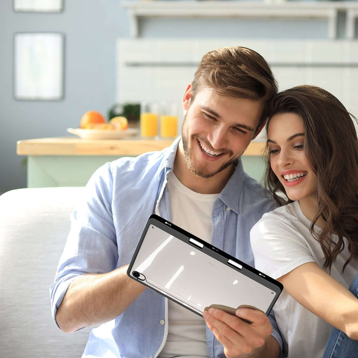 Handyhülle mit Klappe für Galaxy Tab S10 FE / S10 Lite / S9 FE / S9, Dux Ducis Magi, Schwarz und Transparent