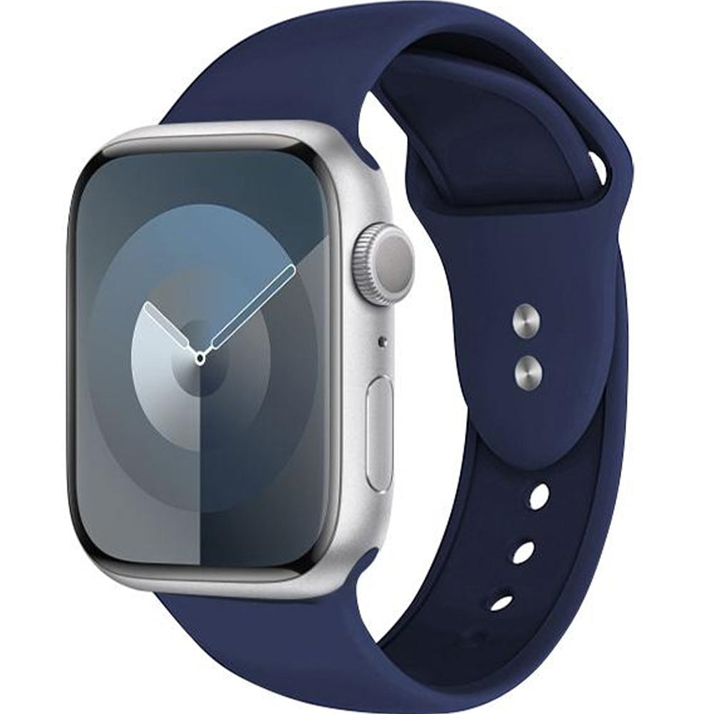 Armband für Apple Watch 49/46/45/44 mm, Crong Liquid Band, Dunkelblau
