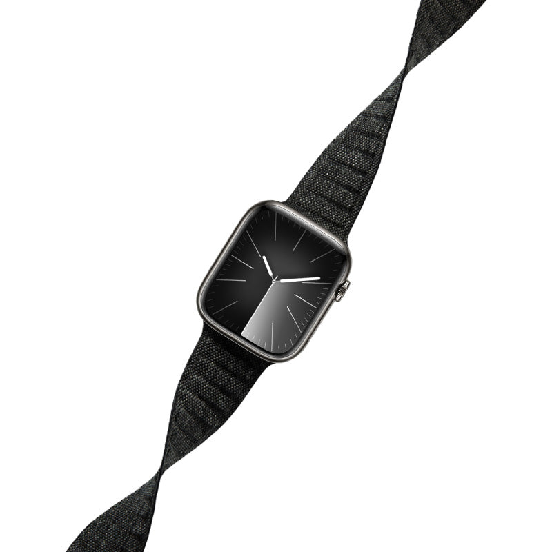 Armband für Apple Watch 49/46/45/44 mm, Crong Melange, Schwarz