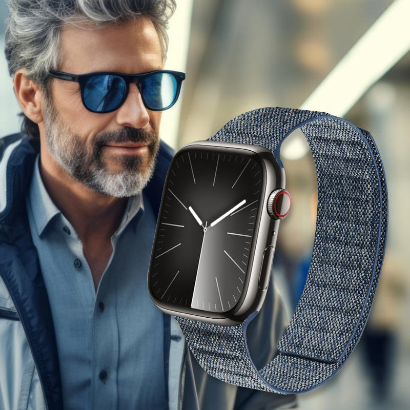 Armband für Apple Watch 49/46/45/44 mm, Crong Melange, Blau