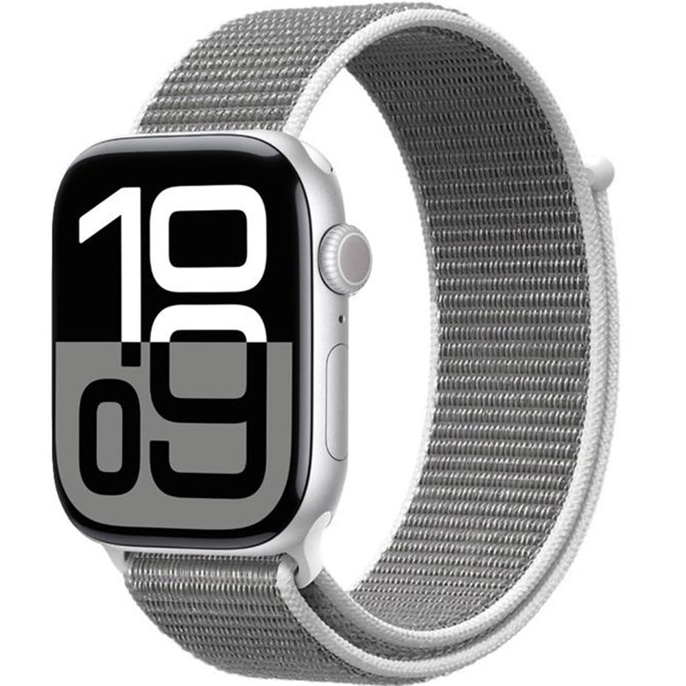 Armband für Apple Watch 42/41/40/38 mm, Crong Nylon, Weiß-Grau