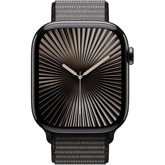 Nylon Armband für Apple Watch 49/46/45/44 mm, Crong Nylon, Schwarz-Grau