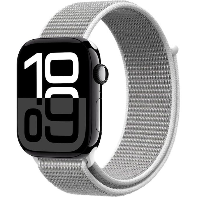 Nylon Armband für Apple Watch 49/46/45/44 mm, Crong Nylon, Weiß-Grau