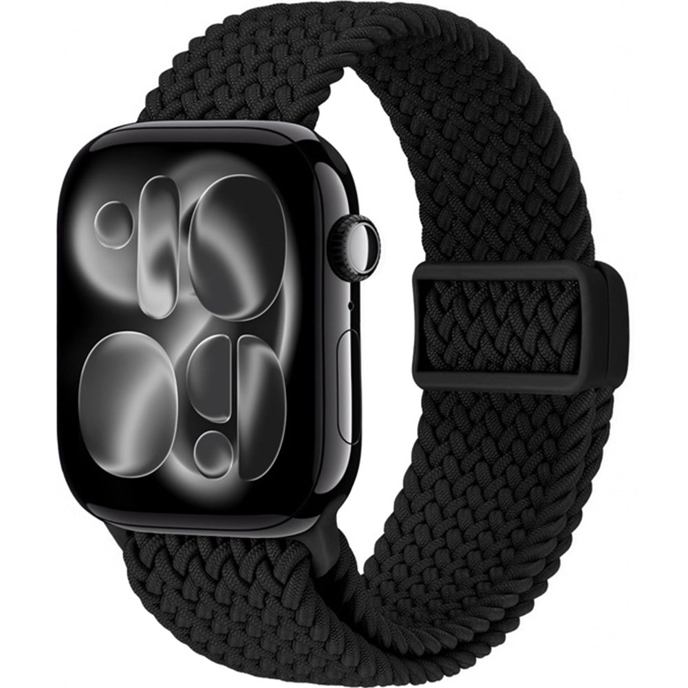 Armband für Apple Watch 42/41/40/38 mm, Crong Wave Band, Schwarz