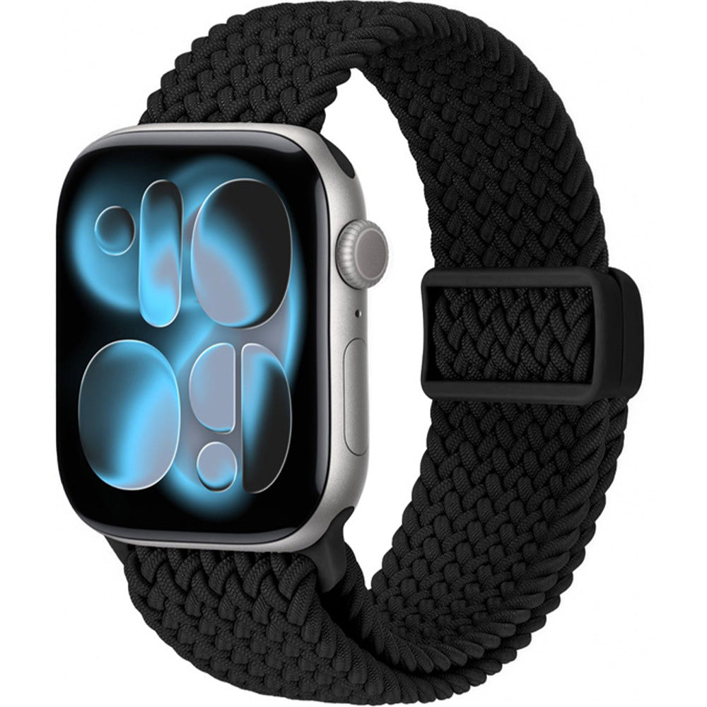 Armband für Apple Watch 42/41/40/38 mm, Crong Wave Band, Schwarz