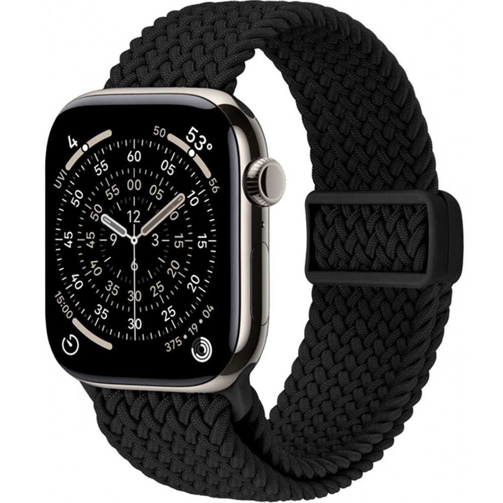 Armband für Apple Watch 49/46/45/44 mm, Crong Wave Band, Schwarz