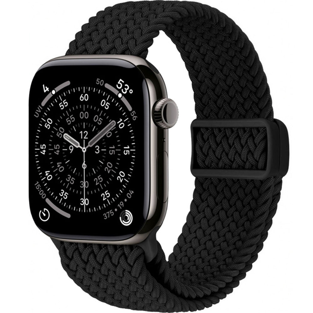 Armband für Apple Watch 49/46/45/44 mm, Crong Wave Band, Schwarz