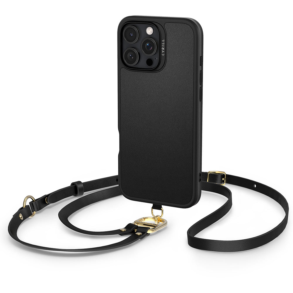 Handyhülle für iPhone 16 Pro, Spigen Cyrill Kajuk Classic Charm Mag mit MagSafe, Schwarz