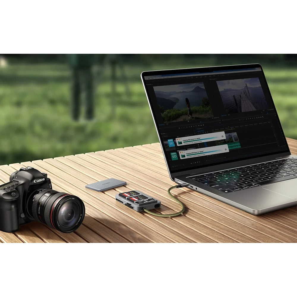 Kartenleser USB-C Ugreen CM868 2x SD 1x TF 170 MB/s, Grau