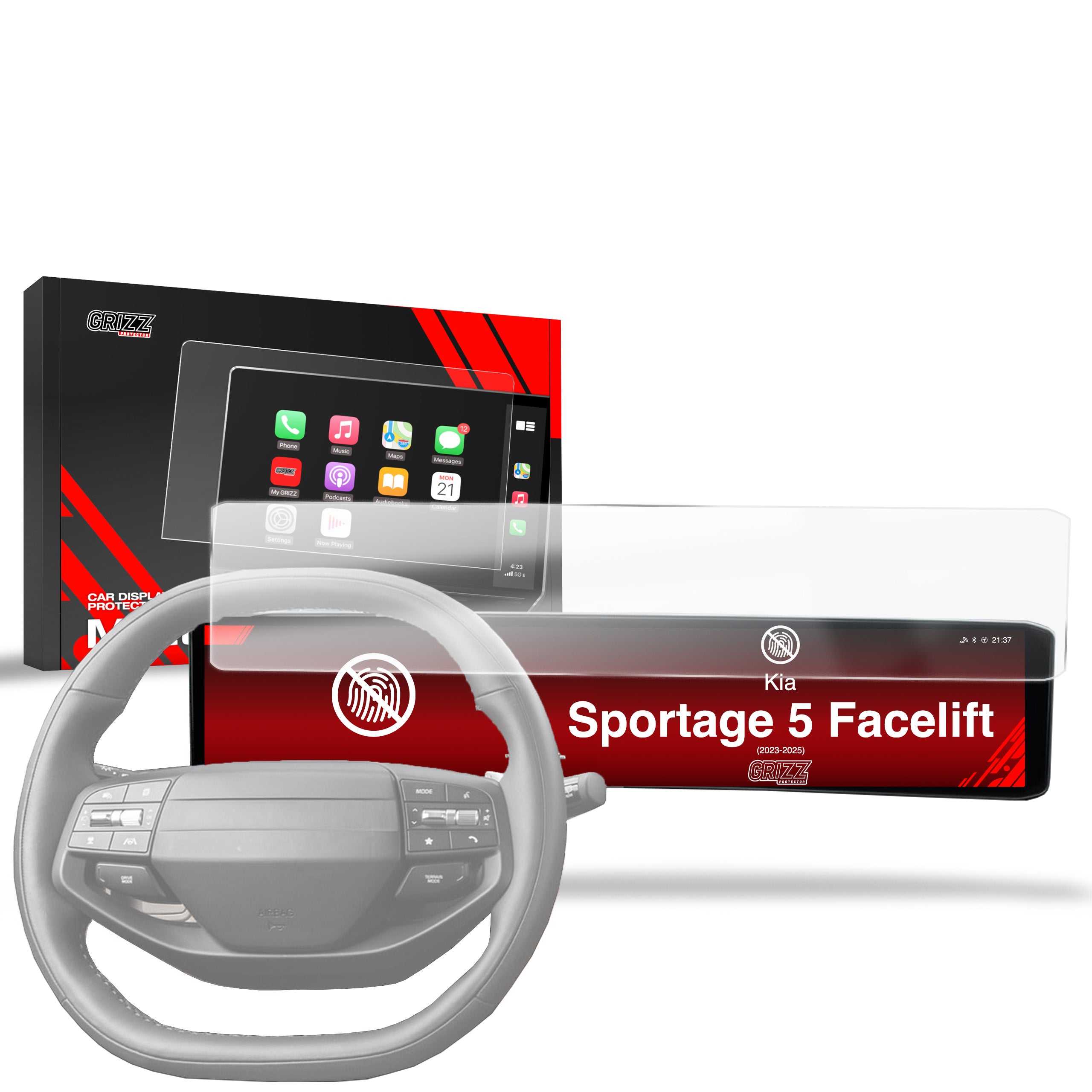 Matte Autodisplayfolie für Kia Sportage 5 Business Line Facelift 24" (2025-2026), Grizz Protector