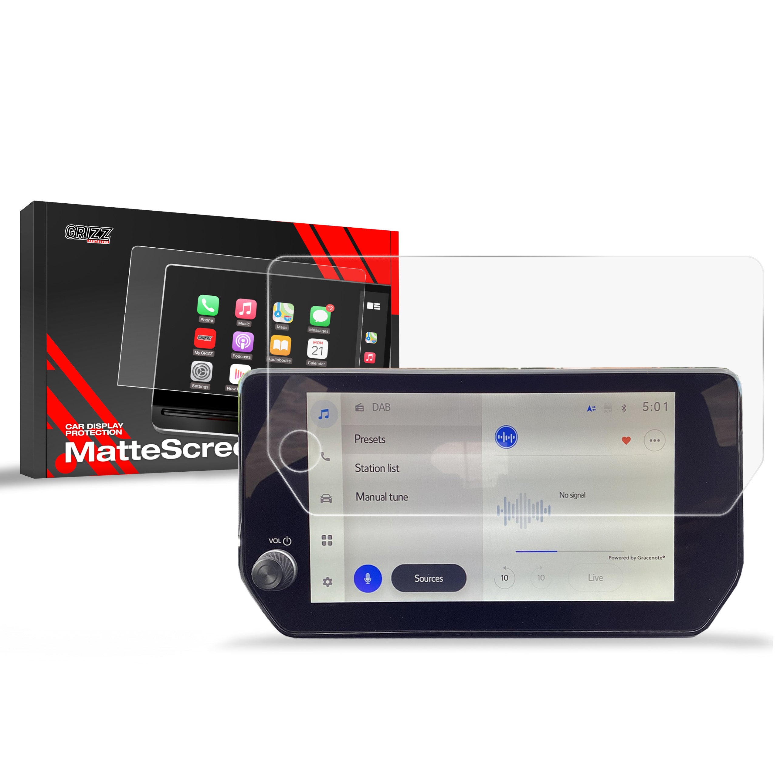 Matte Autodisplayfolie für Suzuki Across 9" (2020-2026), Grizz Protector