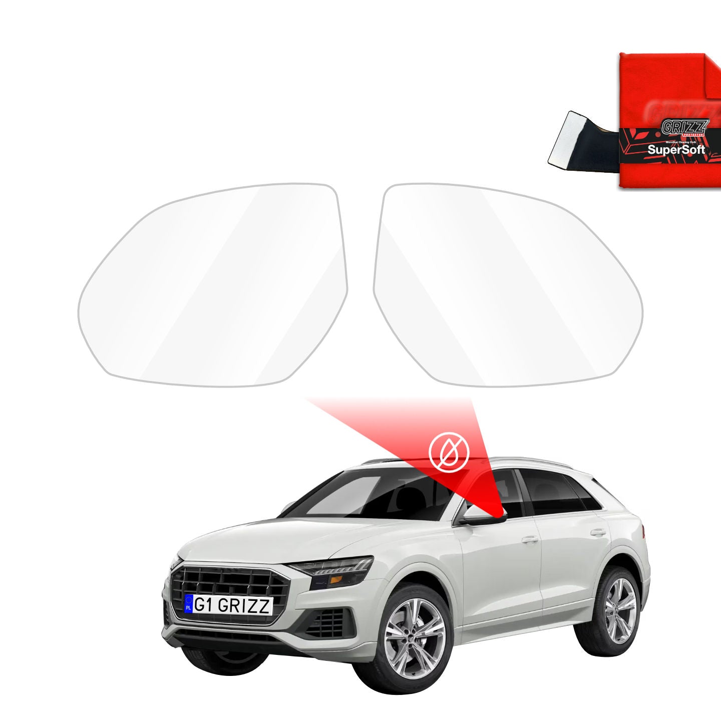 Regenschutzfolie Grizz Protector für Außenspiegel - Audi Q8 4M (2018-2023)